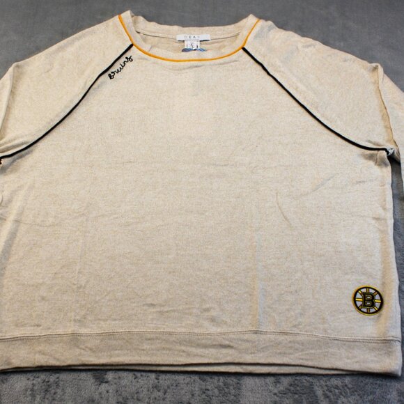 2 PC Boston Bruins Raglan Pullover Sweatshirt & Pants Lounge Set Women's Large - Picture 2 of 16